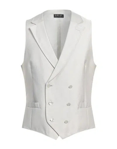Luigi Bianchi Mantova Man Tailored Vest Light Grey Size 46 Polyester, Silk