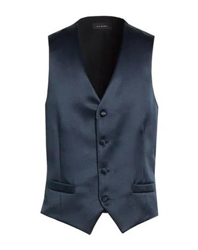 Luigi Bianchi Mantova Man Tailored Vest Midnight Blue Size 40 Polyester