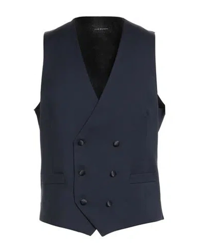 Luigi Bianchi Mantova Man Tailored Vest Midnight Blue Size 42 Virgin Wool