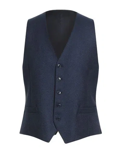 Luigi Bianchi Mantova Man Tailored Vest Navy Size 46 Wool, Cashmere