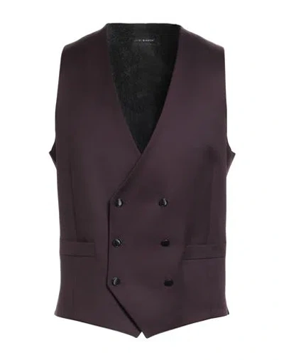 Luigi Bianchi Mantova Man Tailored Vest Plum Size 44 Virgin Wool In Purple