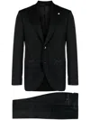 Luigi Bianchi Mantova Peak-lapels Single-breasted Suit In Black