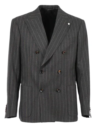 LUIGI BIANCHI MANTOVA PINSTRIPE DOUBLE-BREASTED SUIT