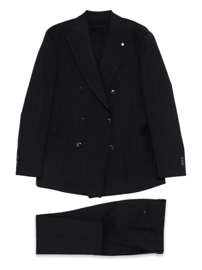 Luigi Bianchi Mantova Pinstripe Suit In Blue
