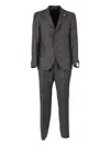 Luigi Bianchi Mantova Pinstripe Wool Suit In Black