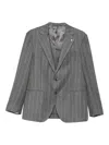 Luigi Bianchi Mantova Pinstripe Wool Suit In Gray