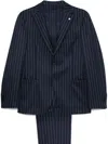 Luigi Bianchi Mantova Pinstriped Suit In 蓝色