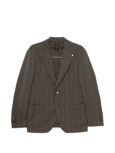 Luigi Bianchi Mantova Pinstripe-pattern Suit In Brown