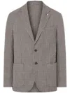 Luigi Bianchi Mantova Plaid Check Blazer In Brown