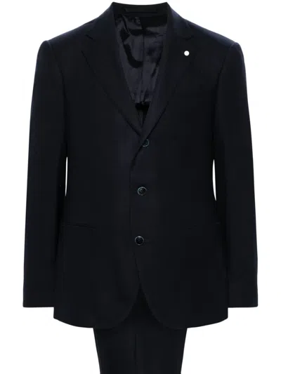 Luigi Bianchi Mantova Pleated Suit In 蓝色