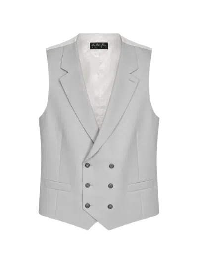 Luigi Bianchi Mantova Pointed-hem Double-breasted Waistcoat In Gray