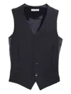 Luigi Bianchi Mantova Satin-finish Waistcoat In Black