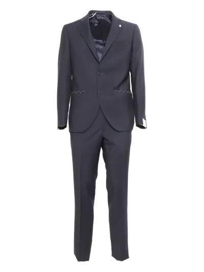 Luigi Bianchi Mantova Scalloped-detail Suit In Green