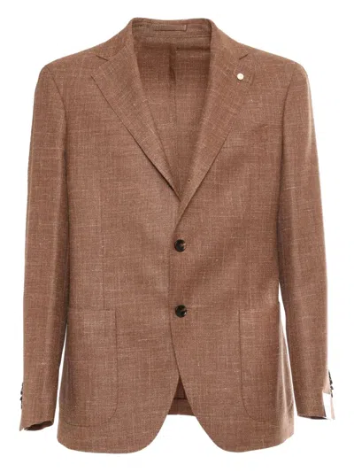 Luigi Bianchi Mantova Single-breasted Blazer In Brown