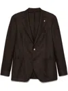 Luigi Bianchi Mantova Single-breasted Blazer In Brown