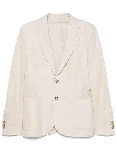 Luigi Bianchi Mantova Single-breasted Blazer In Neutrals