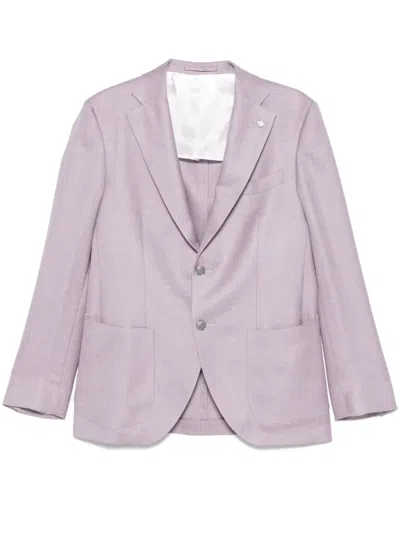 Luigi Bianchi Mantova Single-breasted Blazer In Purple