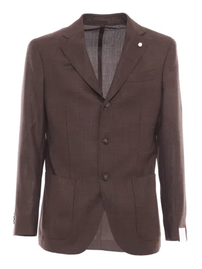 Luigi Bianchi Mantova Single-breasted Brown Blazer