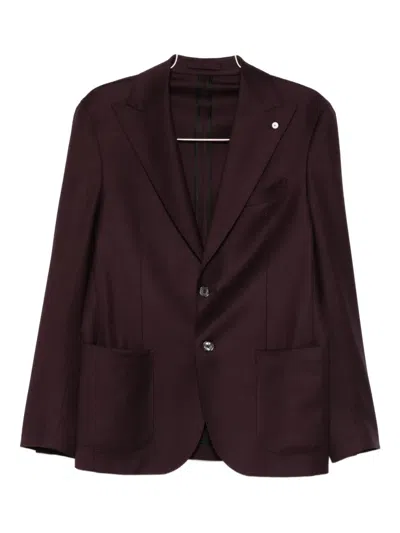 Luigi Bianchi Mantova Single-breasted Suit In Burgundy