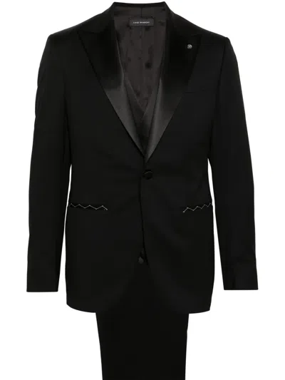 Luigi Bianchi Mantova Single-breasted Three-piece Suit In Schwarz