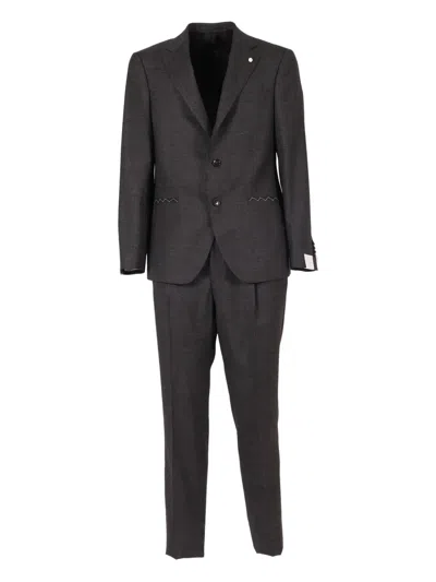 Luigi Bianchi Mantova Single-breasted Wool Suit In Black