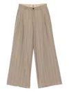 Luigi Bianchi Mantova Striped-pattern Tailored Trousers In Brown