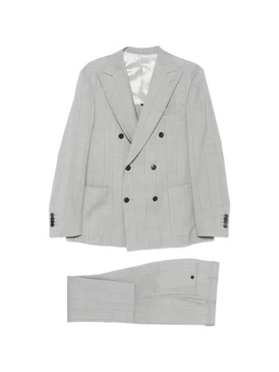Luigi Bianchi Mantova Striped-pattern Suit In Gray