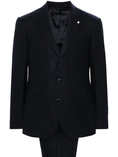 Luigi Bianchi Mantova Structured Black Tailored Suit