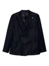 Luigi Bianchi Mantova Pinstripe Double-breasted Suit In Blue