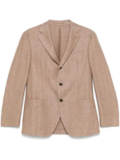 Luigi Bianchi Mantova Tailored Linen Blazer With Notched Lapels