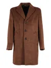 Luigi Bianchi Mantova Three-button Wool Coat In Brown