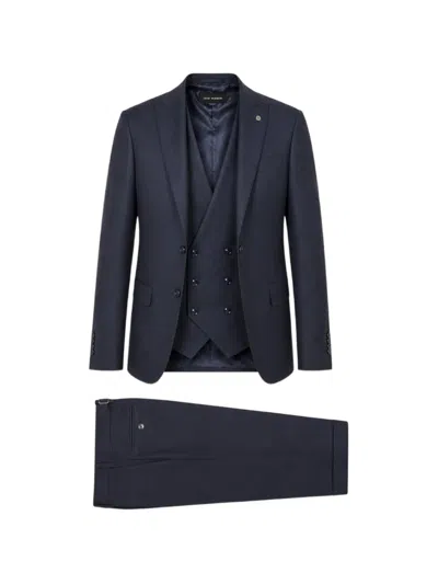 Luigi Bianchi Mantova Three-piece Single-breasted Suit In Blue