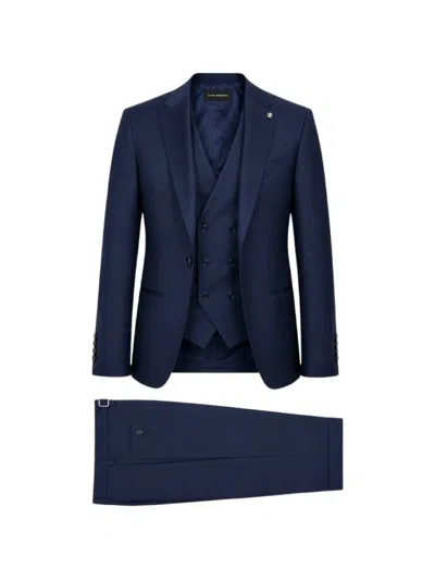 Luigi Bianchi Mantova Three-piece Single-breasted Suit In Blue