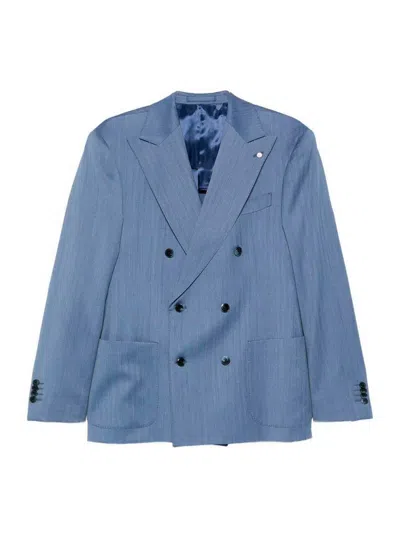Luigi Bianchi Mantova Virgin Wool Blazer In Blue