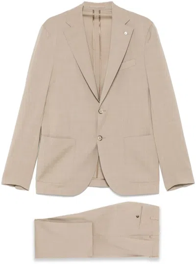Luigi Bianchi Mantova Virgin-wool Suit In Brown