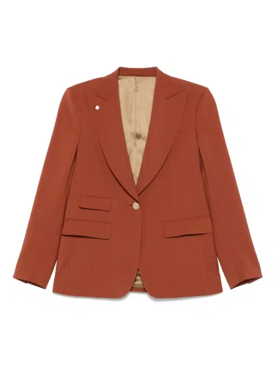 Luigi Bianchi Mantova Wool Blazer In Orange