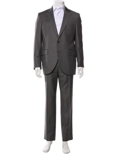 Pre-owned Luigi Bianchi Mantova Wool Two-piece Suit In Gray