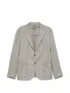 Luigi Bianchi Herringbone-pattern Single-breasted Blazer In Grey