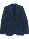 Luigi Bianchi Navy Blue Single-breasted Blazer In Blue