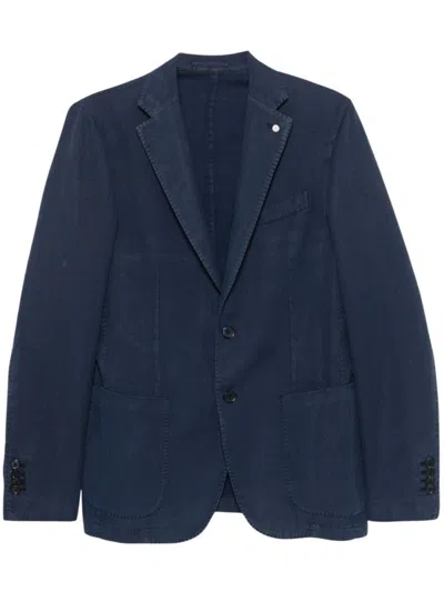LUIGI BIANCHI NAVY BLUE COTTON JACKET