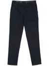 Luigi Bianchi Logo Cotton Blend Trousers With Tapered Leg In Blue
