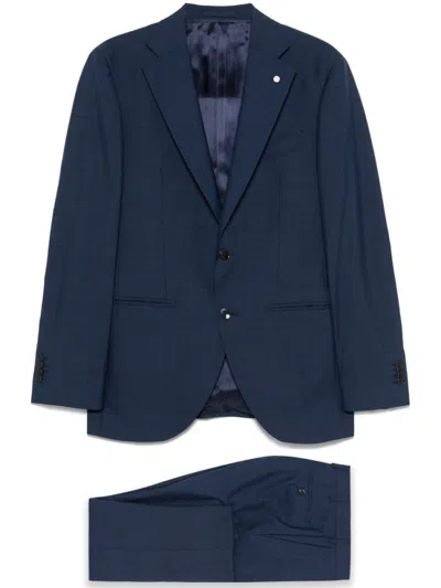 Luigi Bianchi Navy Blue Double-breasted Suit