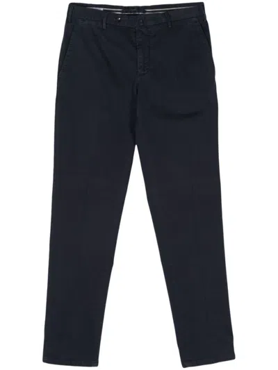 Luigi Bianchi Navy Blue Trousers With Logo