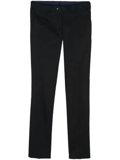 Luigi Bianchi Navy Blue Trousers With Logo