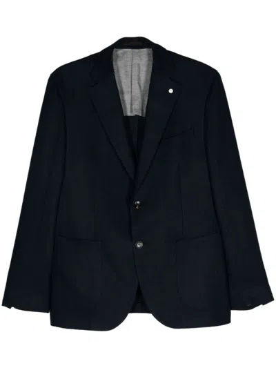 Luigi Bianchi Navy Blue Wool Blazer