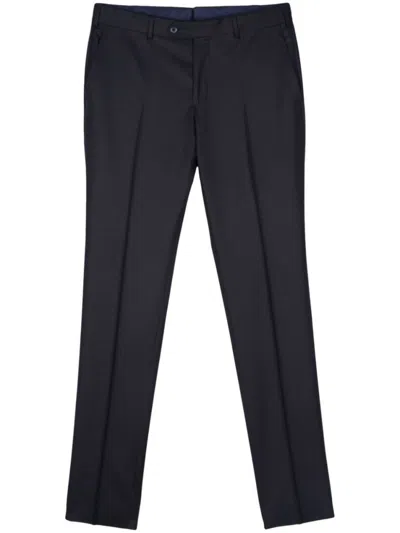 Luigi Bianchi Navy Blue Wool Trousers In Blau