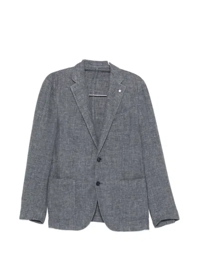 Luigi Bianchi Notched Button Closure Single-pocket Jacket - Size 38 In Gray