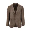 Luigi Bianchi Prince Of Wales Single-breasted Jacket In Brown