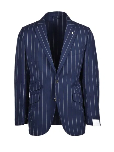 Luigi Bianchi Round Jacket Linen/cotton - Blue