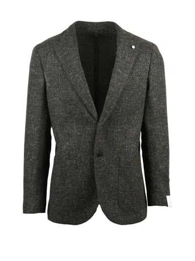 Luigi Bianchi Rounded Jacket With Modern Silhouette And Textured Fabric In Gray